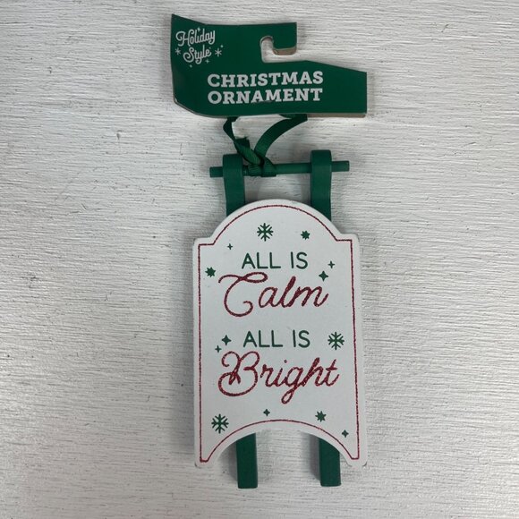 Holiday Style Christmas Wooden Ornament 6 Pc Set Santa Snowflake New - Picture 4 of 9